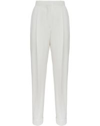 McQueen - Pleat-Detail Cotton Trousers - Lyst
