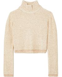Altuzarra - Melitta Cropped Sequin-Embellished Knitted Turtleneck Sweater - Lyst