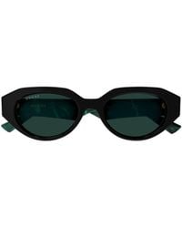 Gucci - Eyewear Oval Frame Sunglasses - Lyst