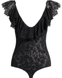 Alberta Ferretti - Ruffled Lace Bodysuit - Lyst