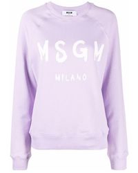 MSGM - Logo Crew-Neck Sweatshirt - Lyst