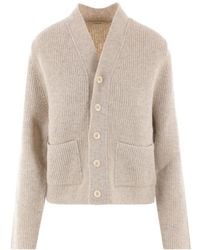 Lemaire - V-Neck Wool Cardigan - Lyst