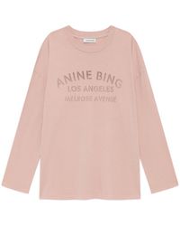 Anine Bing - Ivan Long-Sleeve Cotton T-Shirt - Lyst