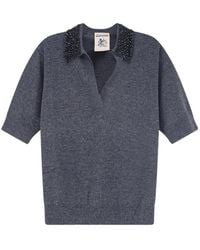 Semicouture - Bead-Embellished Knitted Sweater - Lyst