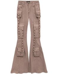 Blumarine - Low-Rise Flared Cargo Trousers - Lyst