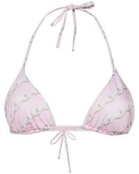 Versace - Logo Triangle-Cup Bikini Top - Lyst