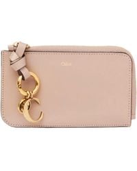 Chloé - Alphabet Logo-Charm Zipped Leather Card Holder - Lyst