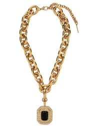 Alessandra Rich - Crystal-Embellished Curb-Link Necklace - Lyst