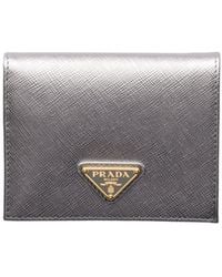 Prada - Small Saffiano Leather Wallet - Lyst