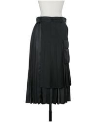 Sacai - Pleated Layered Midi Skirt - Lyst