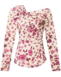 Isabel Marant - Danka Printed Draped Top - Lyst