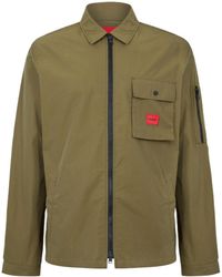 BOSS - Hugo Emmond Cotton Long Sleeve Zip Overshirt - Lyst