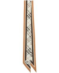 Burberry - Skinny Check Knight Stamp Scarf - Lyst
