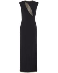 Fendi - Cut-Out Detailed Sleeveless Midi Dress - Lyst