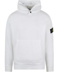 Stone Island - Logo Patch Long-Sleeved Hoodie - Lyst