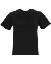 Lanvin - Logo-Lettering Cotton T-Shirt - Lyst