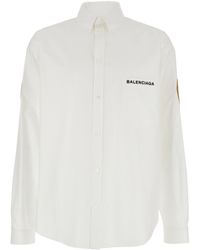 Balenciaga - Logo Embroidered Long-Sleeved Shirt - Lyst