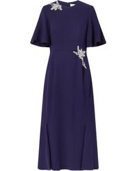 Erdem - Embellished Short-Sleeve Midi Dress - Lyst