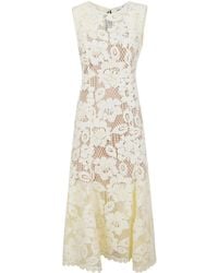 Self-Portrait - Floral-Lace Midi Dress - Lyst