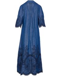 Zimmermann Coco Embroidered Denim Dress in Blue | Lyst