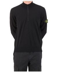 Stone Island - Logo Patch High Neck Jumper - Lyst