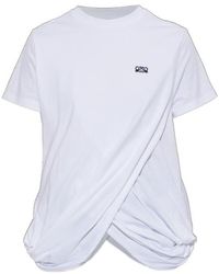 Loewe - Asymmetric Draped T-Shirt - Lyst