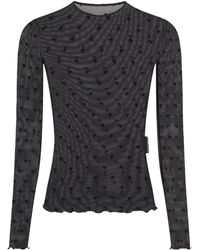 Marine Serre - Plumetis Moon Mesh Top - Lyst