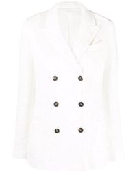 Brunello Cucinelli - Double Breasted Long-Sleeved Blazer - Lyst