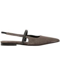 Brunello Cucinelli - Pointed Toe Slingback Ballerinas - Lyst