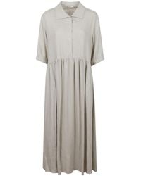 Herno - Short Sleeve Buttoned Midi Dress - Lyst