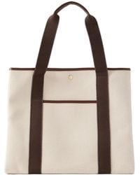 Rue de Verneuil - Large Leather And Webbing-Trimmed Canvas Tote - Lyst
