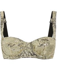 Dolce & Gabbana - Sequin Embellished Bra - Lyst