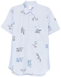 Comme des Garçons - Comme Des Garçons Shirt Short Sleeve Gingham-Panel Shirt - Lyst