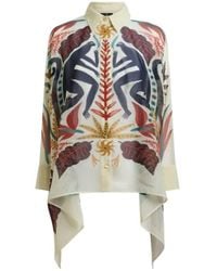Etro - Pattern-Printed Asymmetrical Cut Shirt - Lyst