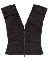 Ganni - Sleeveless Top V-Neck Zip - Lyst