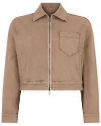 Peserico - Cropped Zip-Up Long Sleeved Jacket - Lyst