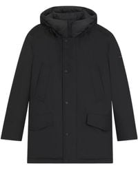 BOSS - Hooded Logo-Patch Jacket - Lyst
