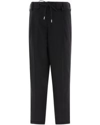 Sacai - Drawstring Mid-Rise Tapered Trousers - Lyst