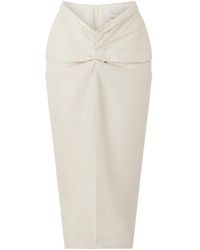 Lanvin - Ruched-Detail Midi Skirt - Lyst