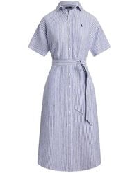 Polo Ralph Lauren - Pony Embroidered Striped Dress - Lyst