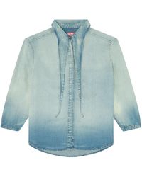 DIESEL - De Arven Tie-Neck Oversized Shirt - Lyst