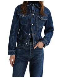 Agolde - Slim-Fit Denim Jacket With Dark Ink- Marble Pattern - Lyst