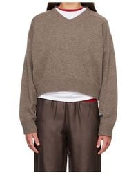 Loulou de Saison - Ribbed-Knit V-Neck Sweater - Lyst