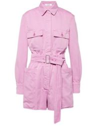 Max Mara - Visiera Cotton Drill Playsuit - Lyst