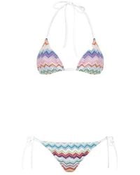 Missoni - Pixel-Effect Zigzag Pattern Triangle Bikini Set - Lyst