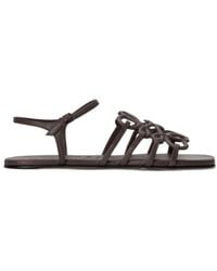 Loewe - X Paula's Ibiza Leather Petal Anagram Sandals - Lyst