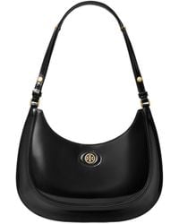 Tory Burch - Robinson Spazzolato Convertible Crescent Bag Cross Body Handbags, Leather - Lyst