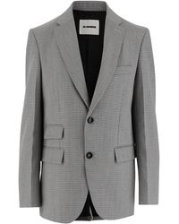 Jil Sander - Single-Breasted Checked Blazer - Lyst