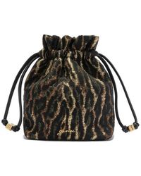 Ganni - Metallic Bou Bucket Cloque Pouch Bag - Lyst