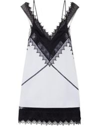 Tom Ford - Lace-Trimmed Wool And Silk-Blend Mikado Mini Dress - Lyst